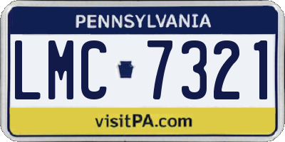 PA license plate LMC7321