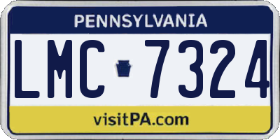 PA license plate LMC7324