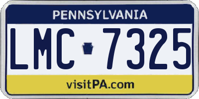 PA license plate LMC7325