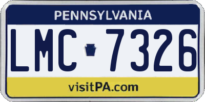 PA license plate LMC7326