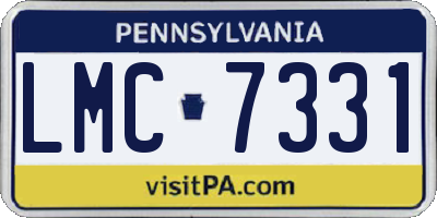 PA license plate LMC7331