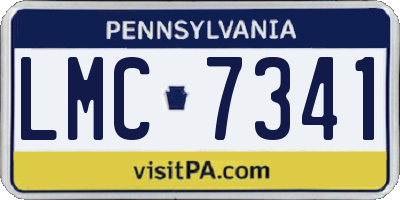 PA license plate LMC7341