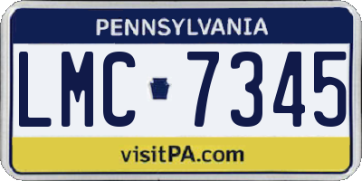 PA license plate LMC7345