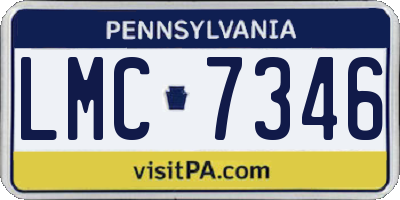 PA license plate LMC7346