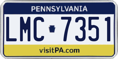 PA license plate LMC7351