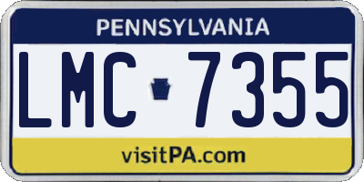 PA license plate LMC7355