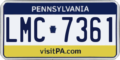 PA license plate LMC7361