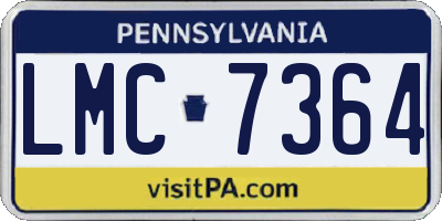 PA license plate LMC7364