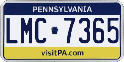 PA license plate LMC7365