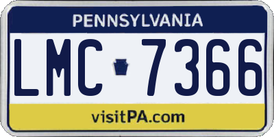 PA license plate LMC7366