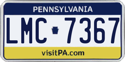 PA license plate LMC7367