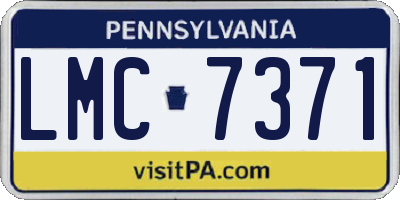 PA license plate LMC7371