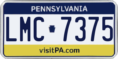 PA license plate LMC7375