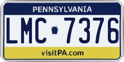 PA license plate LMC7376