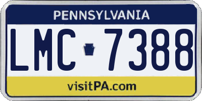 PA license plate LMC7388