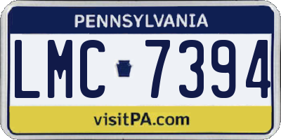 PA license plate LMC7394