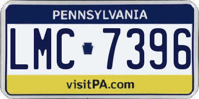 PA license plate LMC7396