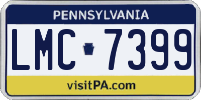 PA license plate LMC7399
