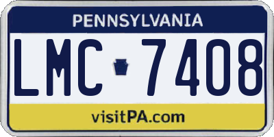 PA license plate LMC7408