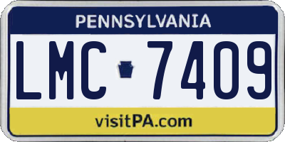 PA license plate LMC7409
