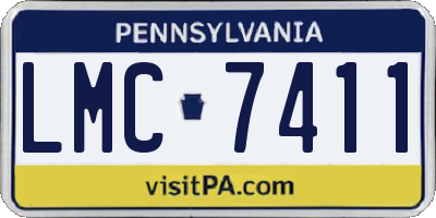 PA license plate LMC7411