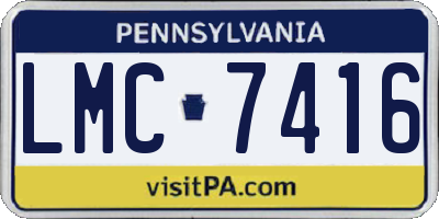 PA license plate LMC7416