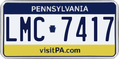 PA license plate LMC7417