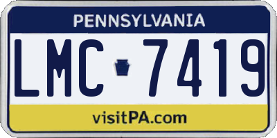 PA license plate LMC7419