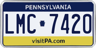 PA license plate LMC7420