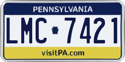 PA license plate LMC7421