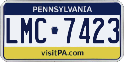 PA license plate LMC7423
