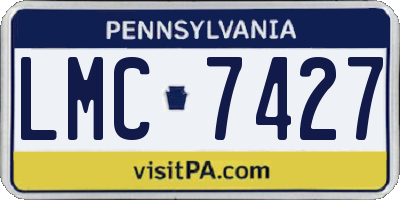 PA license plate LMC7427