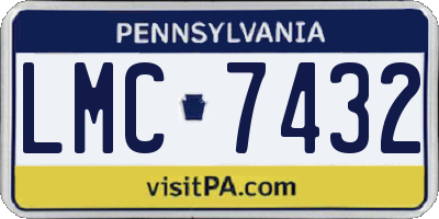 PA license plate LMC7432