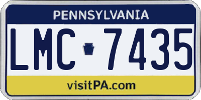 PA license plate LMC7435
