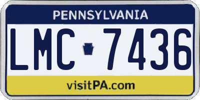 PA license plate LMC7436