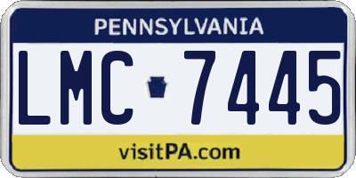 PA license plate LMC7445