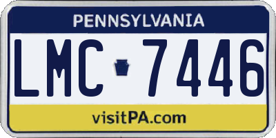 PA license plate LMC7446