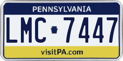 PA license plate LMC7447