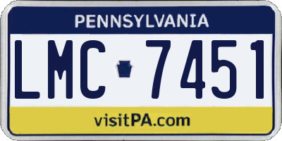 PA license plate LMC7451