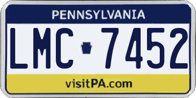 PA license plate LMC7452