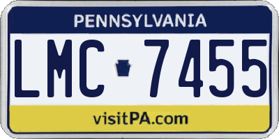 PA license plate LMC7455