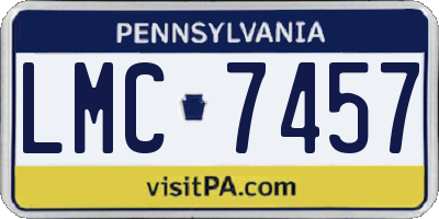 PA license plate LMC7457