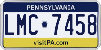 PA license plate LMC7458