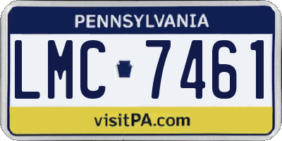 PA license plate LMC7461