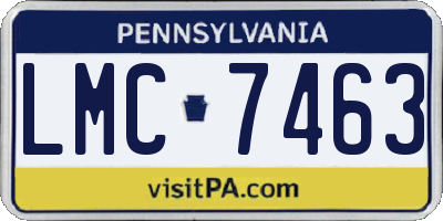 PA license plate LMC7463