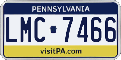 PA license plate LMC7466