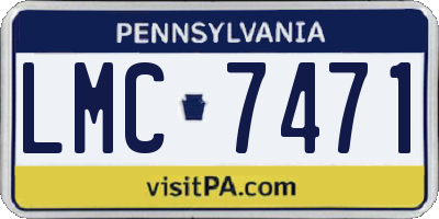 PA license plate LMC7471
