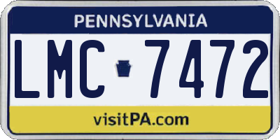 PA license plate LMC7472