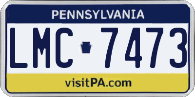PA license plate LMC7473