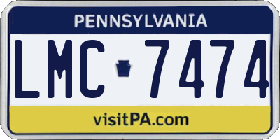 PA license plate LMC7474
